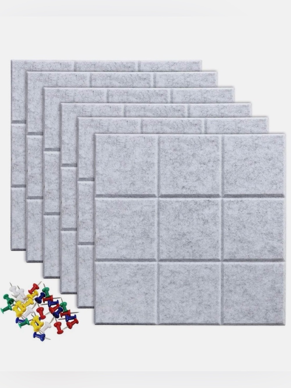 Grey Peel and Stick 3D Wall Panels - Tile Effect (6 Pack)
